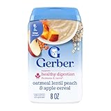Gerber Baby Cereal Probiotic Oatmeal & Peach Apple Baby Cereal (Pack of 6)
