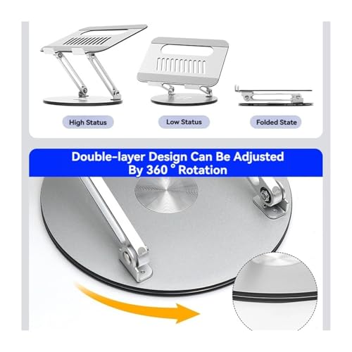 Soporte para portátil giratorio de aluminio ajustable miniatura 3