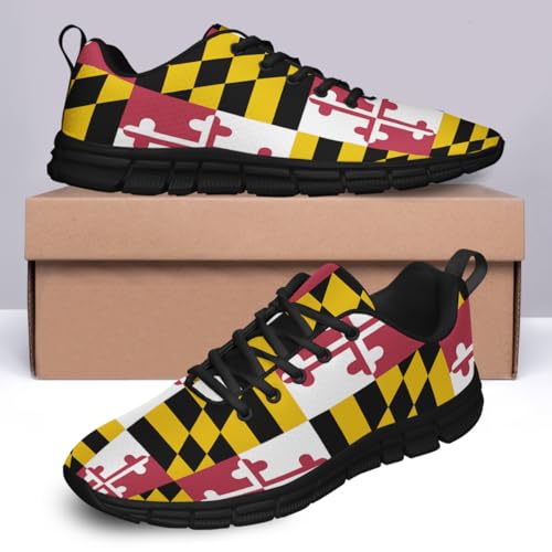 Men Women Maryland Flag Shoes Unisex Running Shoes Non Slip Soft Lightweight Walking Sneakers4