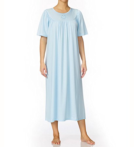 Image of Calida Women's Soft Cotton Nightgown - Classic Short-Sleeved Summer Nightdress, 100% Soft Cotton, 47 in