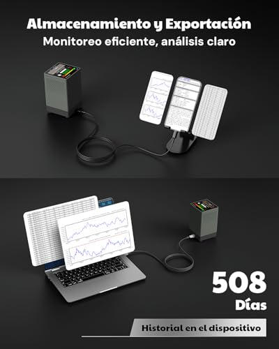 Miniatura 3 de Aegtest Hound-2033 Detector De Radón, Pantalla Táctil 3,4 , Actualizaciones Cada 10 Min, Alarmas Sonoras Visuales, Portátil, Recargable, Monitoreo Prolongado, Exportación Usb, Pci L O Bq M Negro