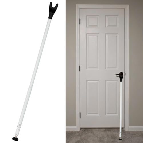 Pindex 1 Internal Door Security Bar, Adjustable Sliding Door Brace Bar 1,1-1,4 m for Patio Sliding, Apartment, Home, Hotel, Window, White