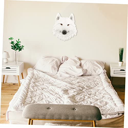 Nolitoy White Wolf Head Ornament Household Decor Home Decorations Wall Decorations For Home Wolf Head Wall Statue Animal Head Wall Sculpture Animal Head Wall Figurine Resin Crafts Adorn 3D #TOP7