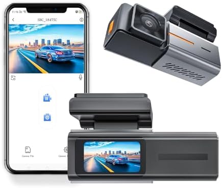 Dash Cam, 4K1080P Dash Camera Front and Rear Dual Dashcams for Cars with Night Vision 24 Hours Parking Monitor App WiFi Control G-Sensor AI Shooting WiFi GPS 64GB Card Loop Recording