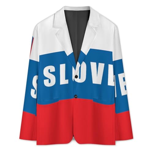 Slovenia Flag Classic Suits Blazer for Men Business Tuxedo Jacket Sport Coat Two Buttons3