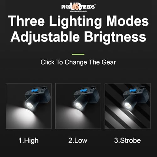Image of Pick Ur Needs Rechargeable Emergency Headlamp 75 Watt LED Headlight Torch - 800mAh Battery, Adjustable Focus Zoom, 3 Light Modes, 5 Hours Runtime