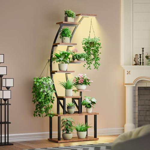 Bacekoll BK-2023091101 Plant Stand Indoor With Grow Lights, 9 Tiered Metal Plant Shelf, 63 Inch Tall Plant Stand For Indoor Plants Multiple, Large Plant Rack Display Shelves thumb #7