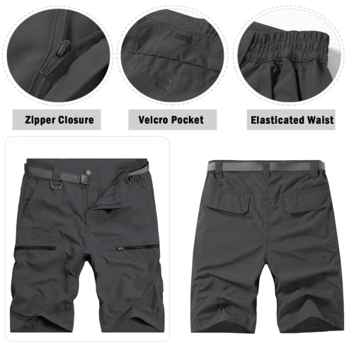 Msmsse Men's Outdoor Cargo Shorts Quick Dry Workout Hiking Tactical Shorts For Men Dark Grey Us 40 #TOP1
