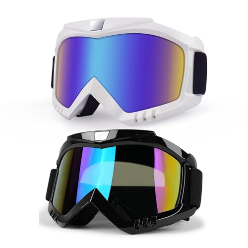 Image of Motocross Goggles - MX Goggles for ATV, Motorcycle, Dirtbike Riding | Anti Fog, UV400, Anti-Scratch, Dustproof, for Men & Women, 2-Pack