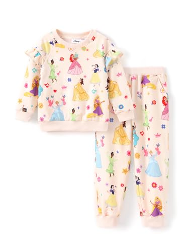 Image of Disney Frozen Toddler Girl Outfits Long Sleeve Shirt and Pocket Pant Clothing Sets Fall Casual Pullover Dailywear