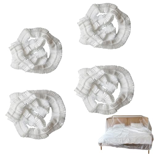Sofabezug Abdeckung, Sofa Staubschutzhülle, Möbelhülle, Transparent Möbel Abdeckung, Couchhülle Staubschutz Folie, mit Gummizug, für Renovierung und Umzug, für Bett Sofa Esstisch, Abdeckfolie Maler
