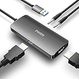 Amplia compatibilidad: la tarjeta de captura de vídeo USB 3.0 cumple con las especificaciones USB de audio y vídeo UVC y es compatible con Windows, Android, Linux y MacOS. También es compatible con la mayoría de software de adquisición, como VLC, OBS, Amcap, etc.