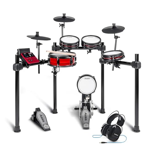 Image of Alesis Nitro Pro and DRP100 - Electric Drum Set with Drums Headphones for Monitoring, Practice or Stage Use