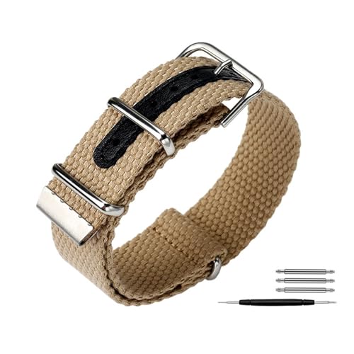 [X] 20mm 22mm VfUCiCvoh LoXvXgbv 3OVo[obNX`[ bNXɓK ZCR[vɓK Y(Khaki silver buckle,22mm)