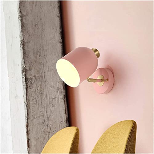 Luces de pared LED de interior y lámpara de pared de hierro forjado rosa 5