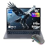 ZOLWAYTAC Gaming Laptop Cheap,Core i3 2Cores 4Threads(Up to 3.2GHz),12GB+512GB M.2 SSD,16' FHD 1920X1200 IPS,WiFi&BT,Aluminum Body,180° Open Angle,6000mAh,720P Facing Camera,Gray