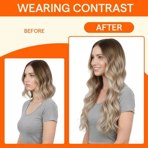 Image of Full Shine K Tip Hair Extensions Real Human Hair 3 Medium Brown Ombre to 8 Ash Brown and 22 Honey Blonde U Tip Hair Extensions Human Hair 40 Grams 14 Inch Remy Hair for Women