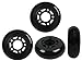 KSS 64mm 82A Inline Skate Wheels with 5-Spoke Hub (4 Pack), 64mm, Black/Grey/Red