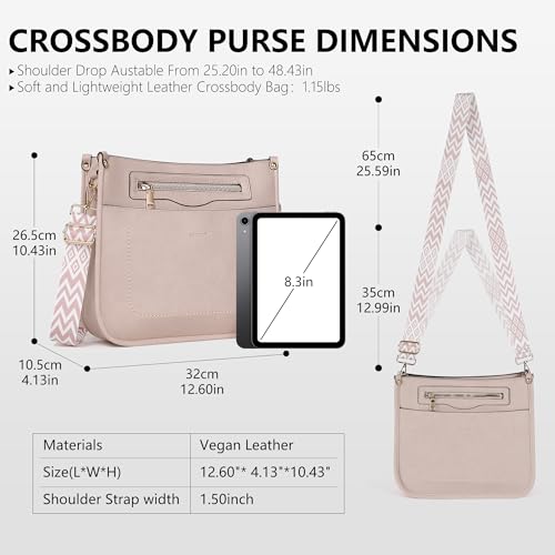 Image of TANTOMI Vegan Leather Crossbody Bags for Women Hobo Travel Purse Multi-Pocket Trendy Handbags & Womens Crossbody Bag