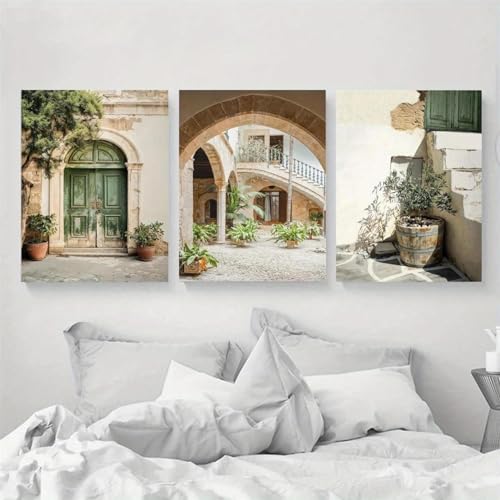 Peinture sur toile jardin italien pour déco cuisine vintage