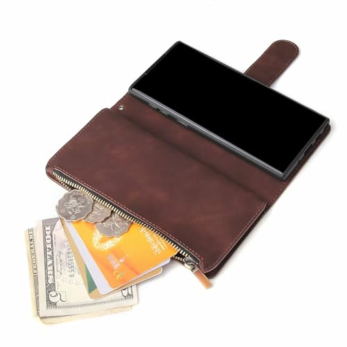 Housse protection intégrale pour Samsung S24 avec compartiment zippé rouge - 4