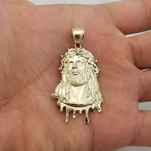 10k Yellow Gold Jesus Pendant For Mens Necklace Jesus Face Charm4