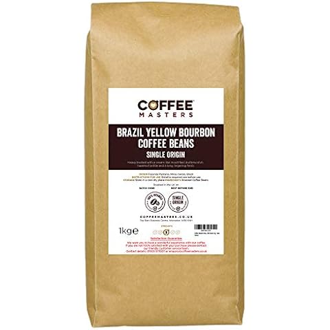 Coffee Masters Brazil Yellow Bourbon Coffee Beans 1kg - Single Origin 100% Arabica Coffee Beans for a Heavy Bodied Creamy Espresso - Ideal for Espresso Machines Cover