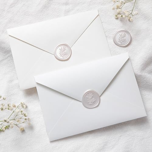 PONATIA Wax Seal Stickers - 50 Pcs Self- Adhesive Wedding Seal Stickers, Light Blush Pink Wax Seals, Perfect for Invitation Cards, Envelopes Christmas Cards, Gift Wrapping, Party Menu Decor