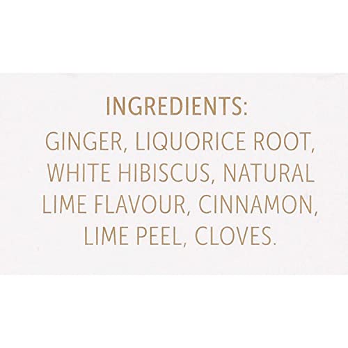 Image of Twinings Superblends Supportive Ginger Lime & Ginger Flavoured Herbal Tea, Caffeine-Free, Supports Healthy Immune System, 18 Tea Bags,27 Grams