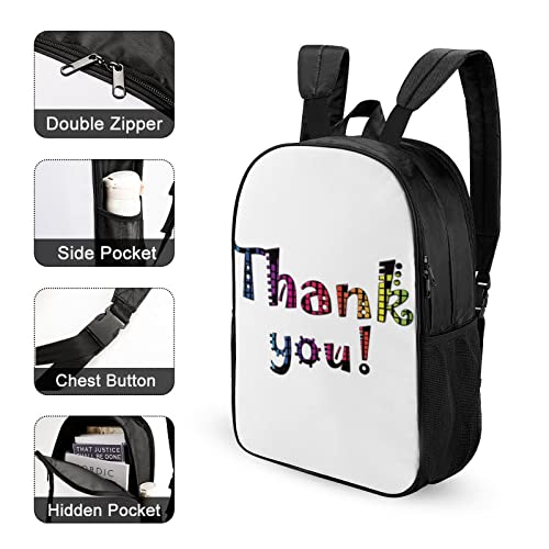 Personalized City Backpacks Teens Daily Bag Checkered Thank You Printed Casual Daypack Rucksack4
