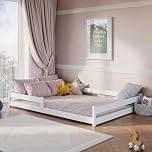Arthauss Low-Profile White Fini Double Bed 147cm - Montessori-Inspired Minimalist Design