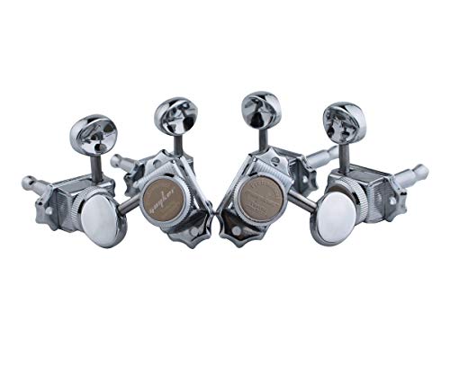 Guyker Gitarre Locking Tuners (3L + 3R Handed) - Vintage Deluxe Lock String Tuning Key Pegs Machine Heads Replacement Parts - Chrome