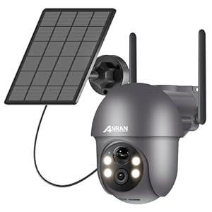 ANRAN 2K Überwachungskamera Aussen WiFi,360°PTZ Schwenkbar Solar Kamera Überwachung Aussen,Farbnachtsicht & 2-Wege-Audio,PIR Erkennung & Intelligenter Alarm,IP66 Wasserdicht,Alexa Kompatibel Q1 Grau