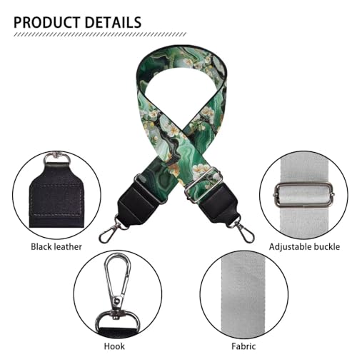 Image of Coldinair Teal Marble Print Purse Straps Replacement Flower Crossbody Bag Strap Wide Shoulder Strap Replacement Guitar Strap Purse