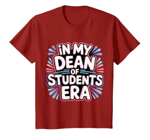 in My Dean of Students Era Counselor Faculty School - T-Shirt, Youth, Cranberry Red, Small