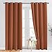 NICETOWN Living Room Curtains for Windows 84 inch Long - Decorative Thermal Insulated Grommet Room Darkening Window Treatments for Bedroom/Porch, Burnt Orange, 2 Panels = 104