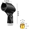 Norhogo 2 Pack mic clips for stands, Universal Microphone Clip Holder, Black Microphone Mic Clip Holder Comes with 5/8" Male to 3/8" Female Screw Adapter Suitable for Larger Handle Microphones #1