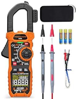 POROMETISTO Pinza Amperometrica Professionale 6000 Counts TRMS 1000 A con VFD e LoZ, Voltmetro Amperometro CM02 CA 750V/CC 1000V, Misura AC/DC, Corrente d'Avviamento, NCV, Temperatura, Capacità