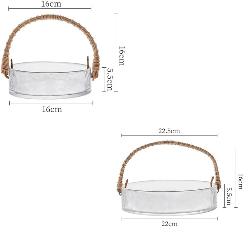 Glass Fruit Plate Creative Light Luxury Home Living Room Snack Pastry(Style2)