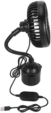 USB Car Fan Portable Car Cooling Fan with 3 Speed Brushless Motor Flexible Gooseneck 360 Degree Rotating Head for Cars Trucks SUVs RVs Buses Cup Holder Use image 4