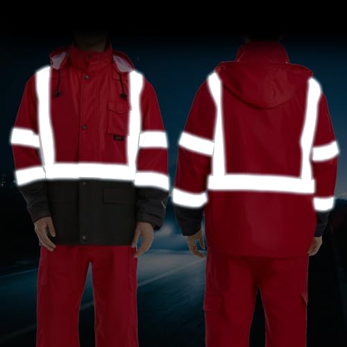 GSS Hi Vis Reflective Rain Jacket High Visibility Waterproof Rain Gear for Men Women4