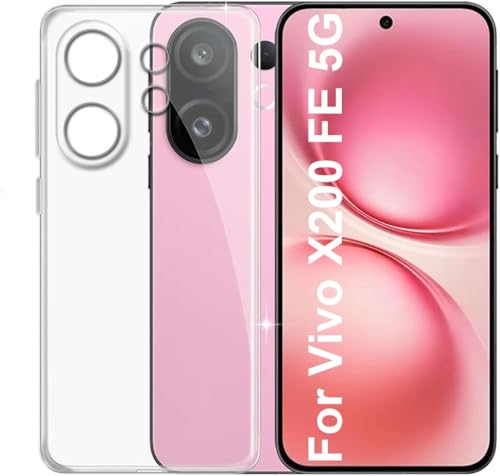 Image of REALCASE Crystal Clear Vivo X200 FE 5G Back Cover Case | Protective Design Transparent Back Cover Case for Vivo X200 FE 5G