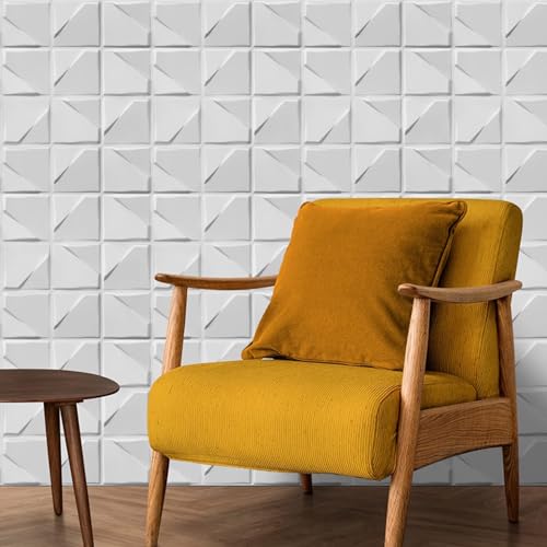 Panneaux muraux 3D amovibles blancs, la solution pour masquer les défauts du salon