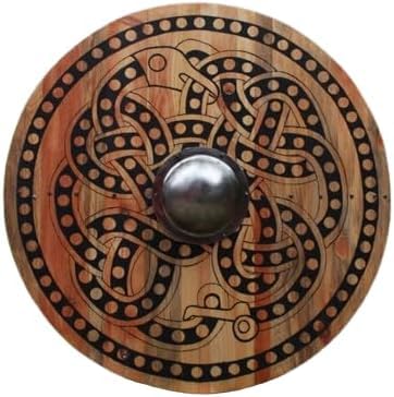 Bouclier viking bois Sutton Hoo pour costume de guerrier et Halloween