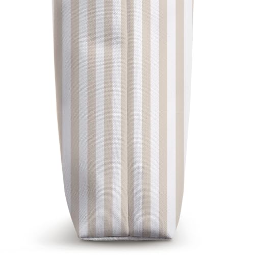 Bolso Tote con Dálmata de Pelo Largo en Rayas Taupe y Blanco miniatura 3