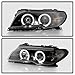 ACANII - For [Halogen Model] 2004-2006 BMW E46 3-Series 2-Door LED Halo Black Projector Headlights Headlamps Left+Right