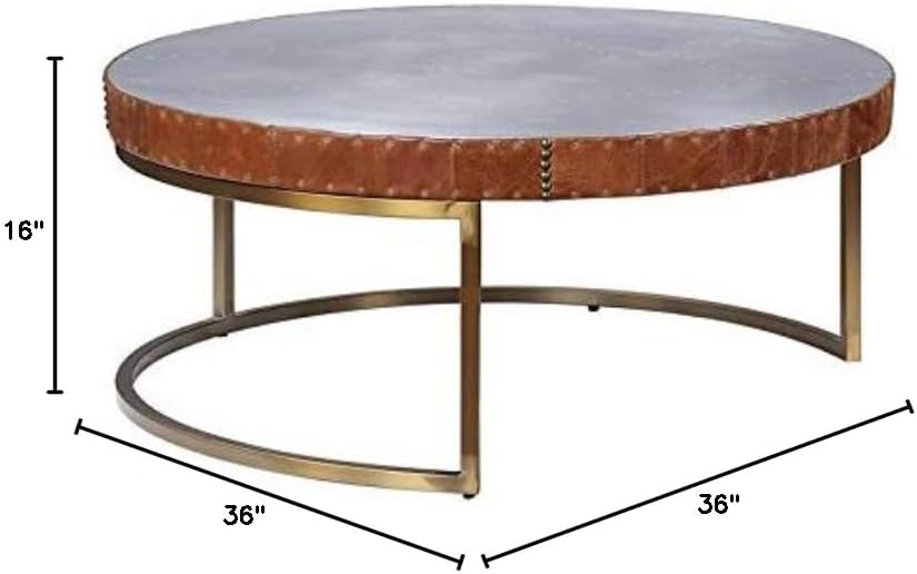 Acme Tamas Coffee Table in Aluminum & Cocoa