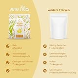 Alpha Foods Vegan Protein Pulver, 1200g, 22g Proteingehalt pro Portion, Vanille Geschmack, 40 Shake Portionen, pflanzliches Proteinpulver, optimales Aminosäurenprofil