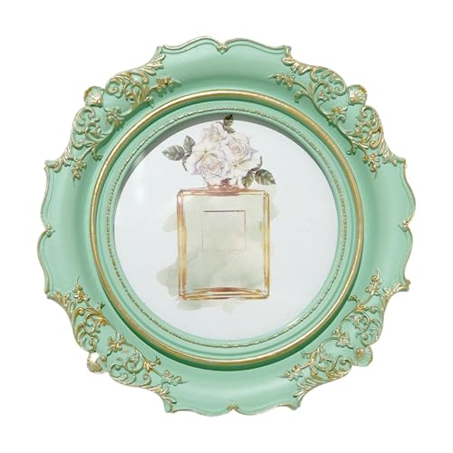 XLWLLNJ Marco de Fotos Redondo, Marco de Fotos Retro Vintage para Decorar Mesa, Pared y Pasillo, Verde