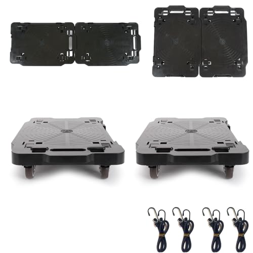 BLOHEIWA Furniture Moving Dolly With Lock,Portable, Heavy-Duty Rollers, Leg Movers for Furniture, 8-Wheel Small Flat Mover, 880 LBS/400KG Capacity,2-Pack Black Plant Dolly Cart With Brake (With Brake)